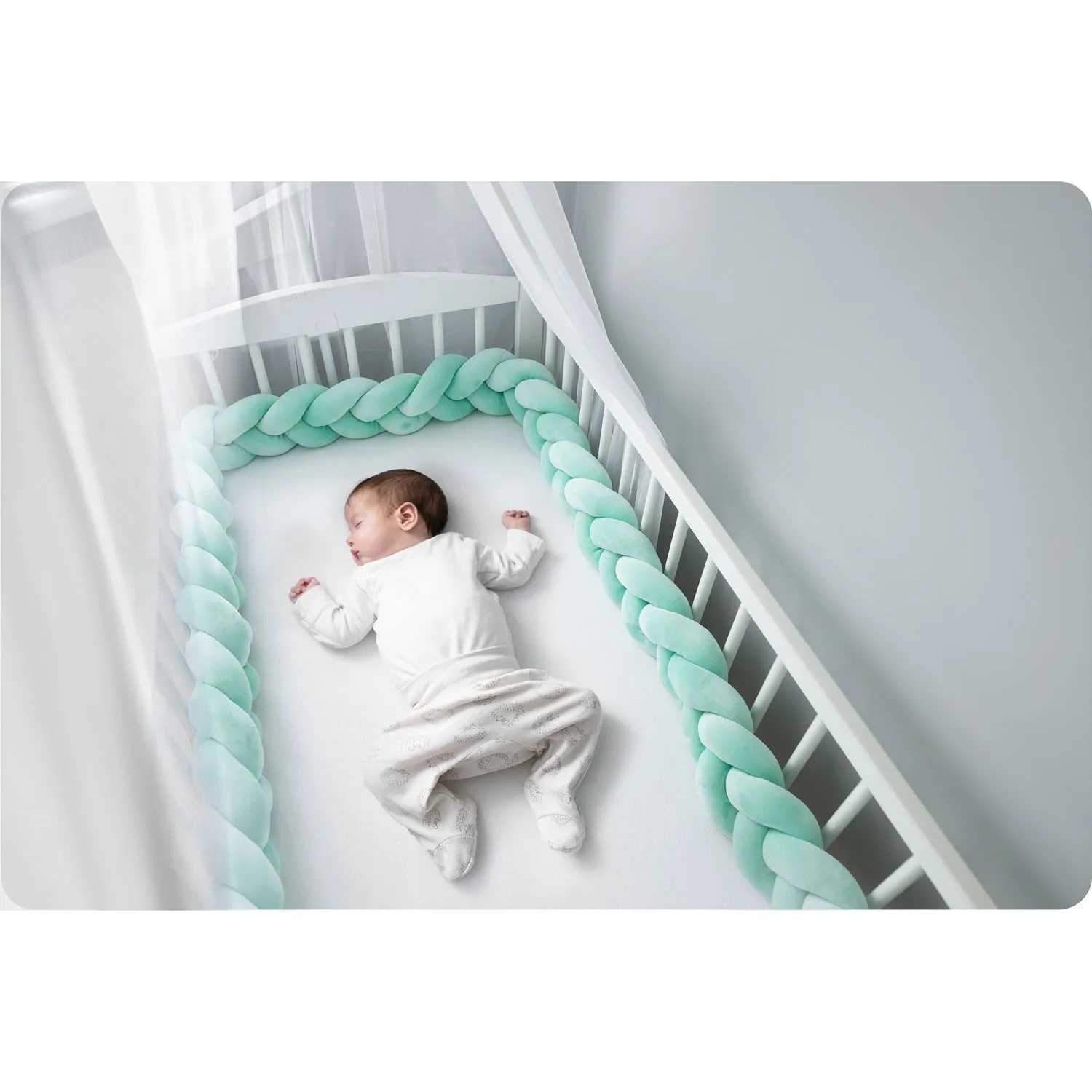 ricokids omot za dječji krevetić 3m - mint - slika 6