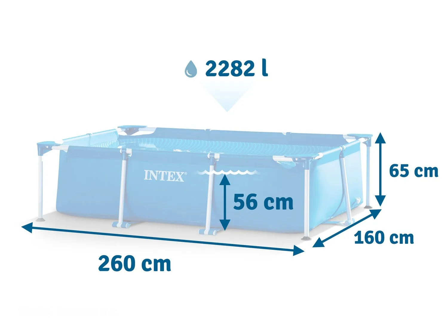 intex okvirni vrtni bazen 260 × 160 × 65 cm (2u1) - slika 4