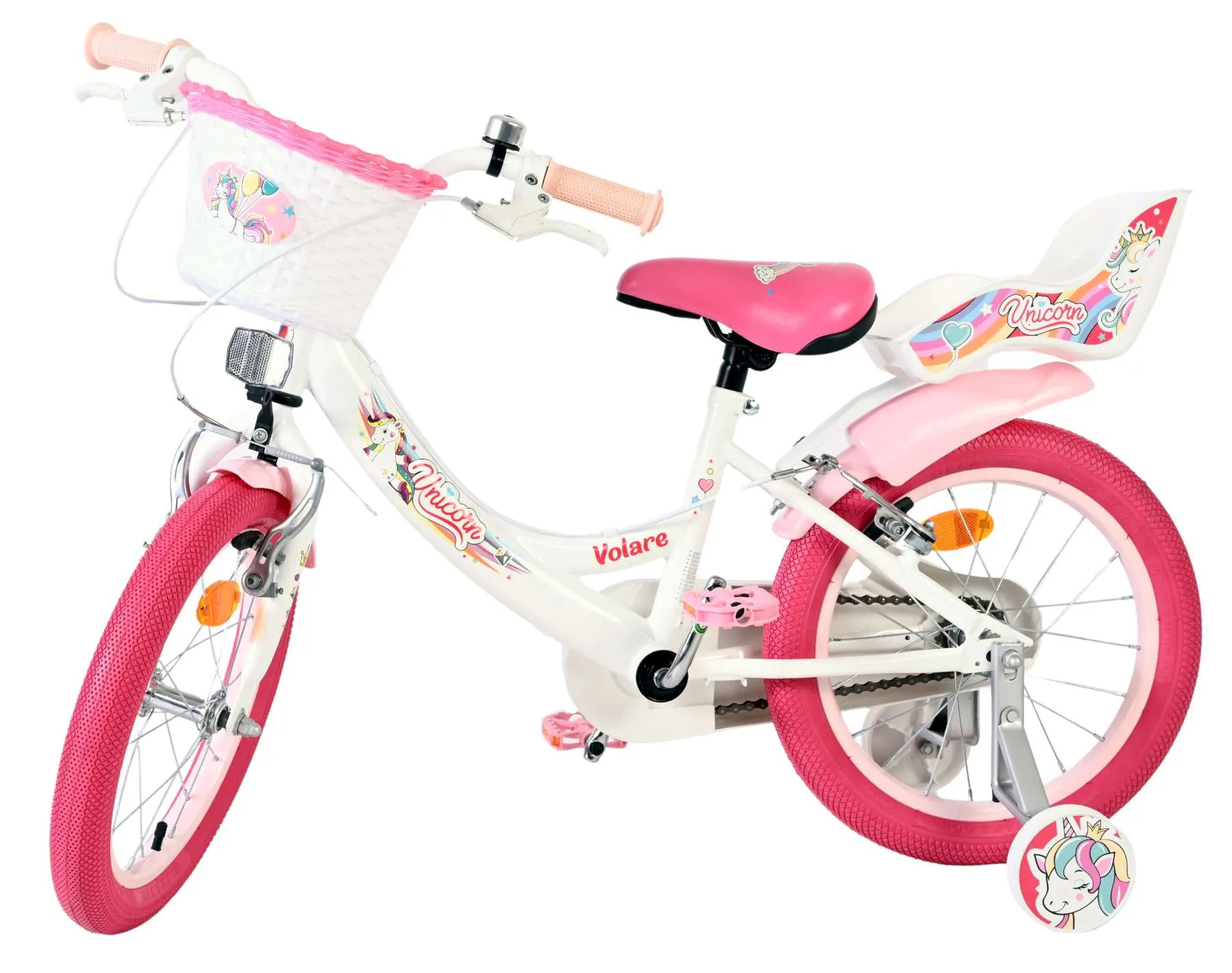 volare dječji bicikl unicorn 16″ bijele boje, s dvije ručne kočnice - slika 9