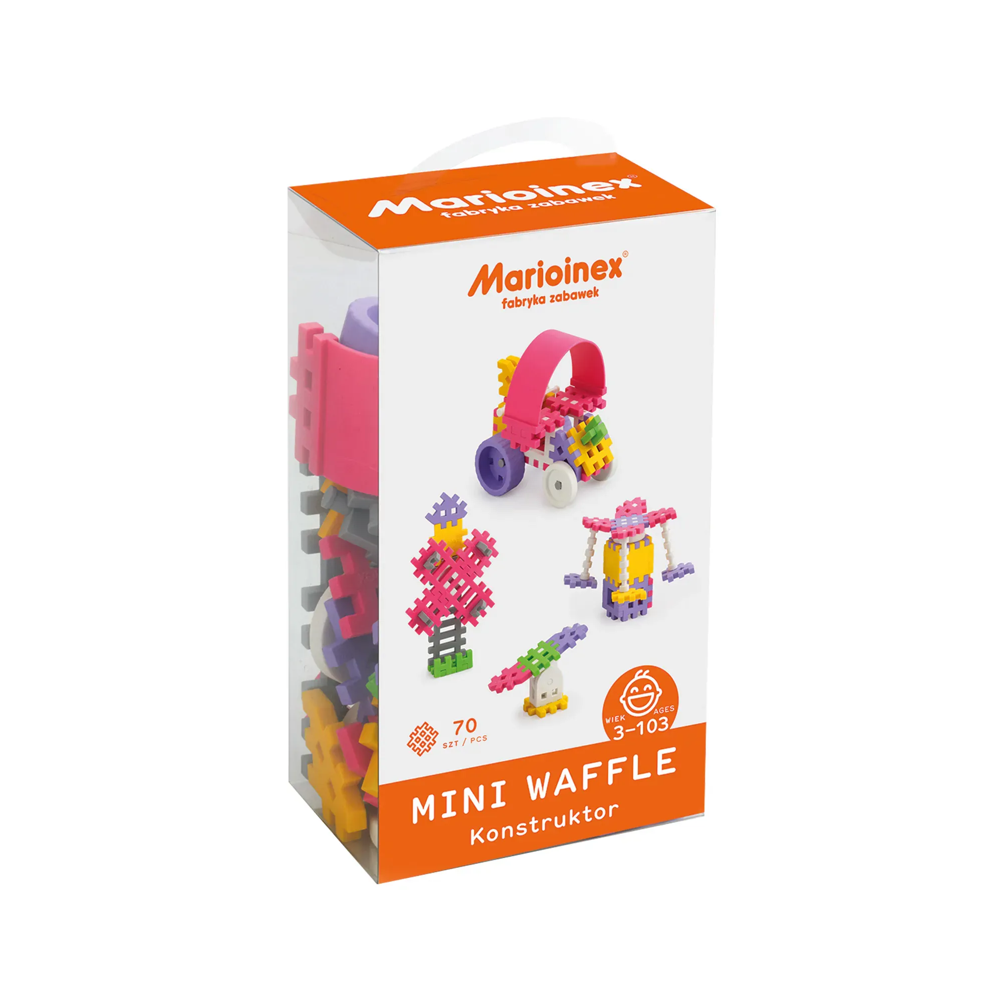 marioinex set waffle kockica konstruktor rozi 70kom. - slika 2