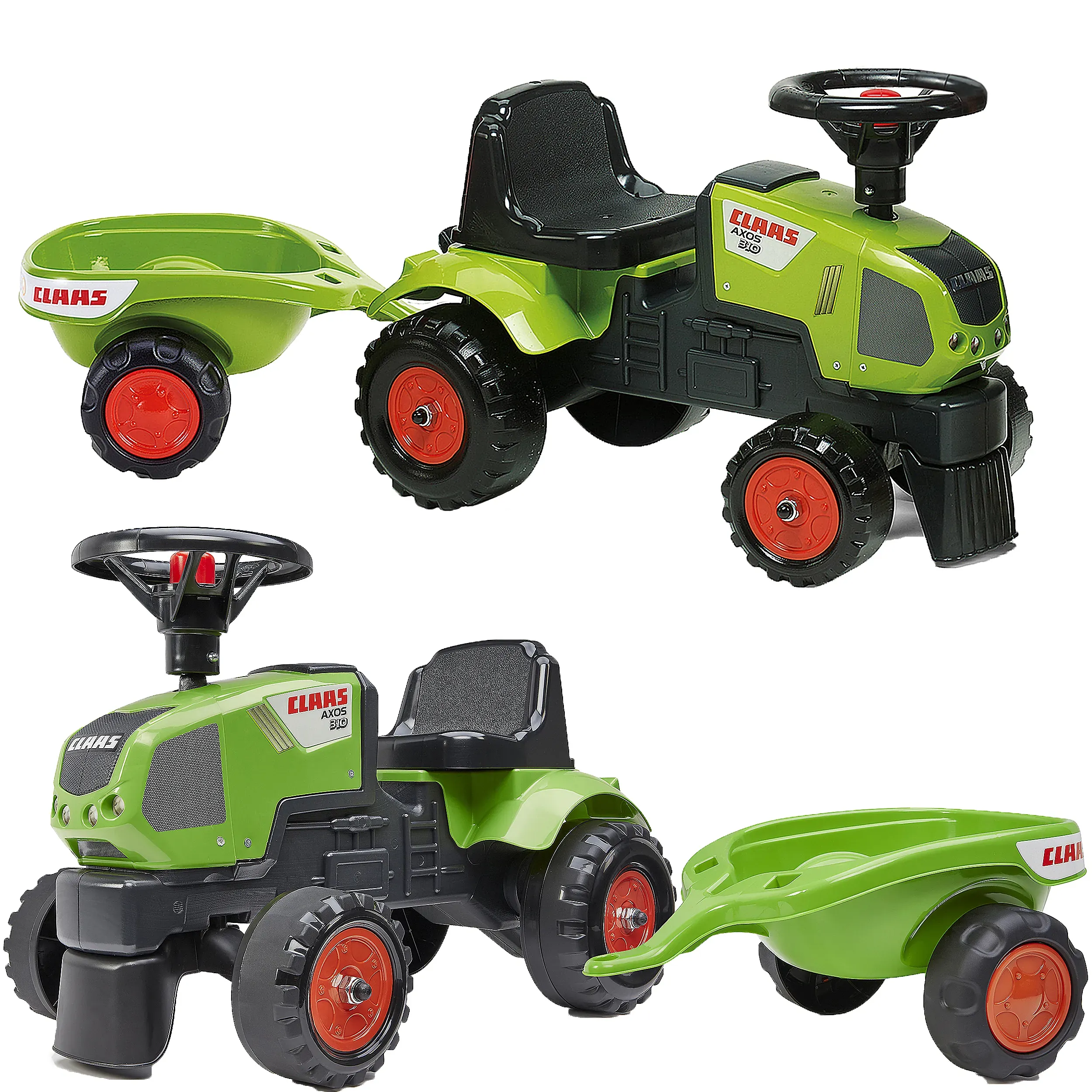 falk traktor na pedale s prikolicom class axos - zeleni 12mj+ - slika 2