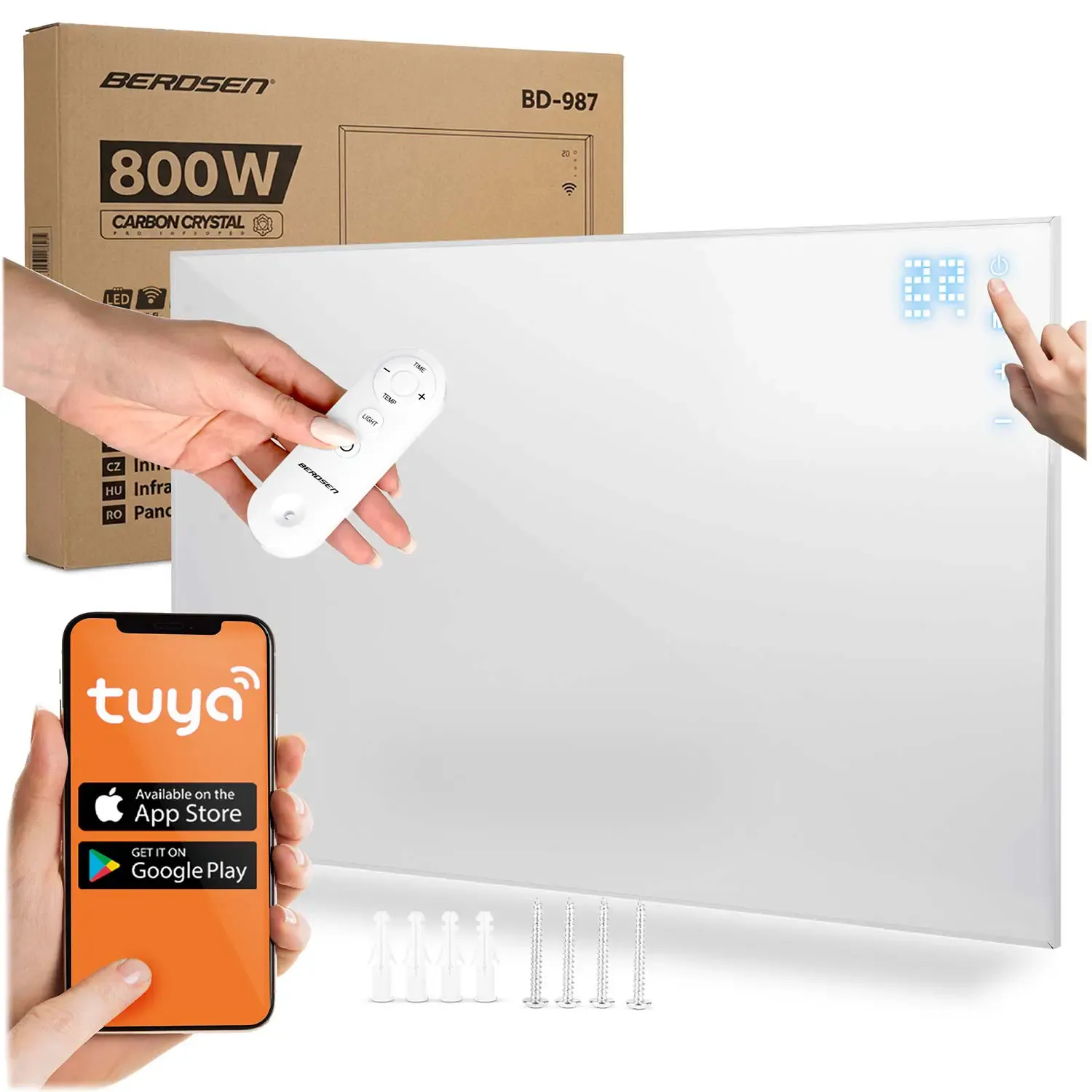 infracrveni grijač 800w berdsen bd-987 wifi aplikacija za daljinsko upravljanje - slika 2