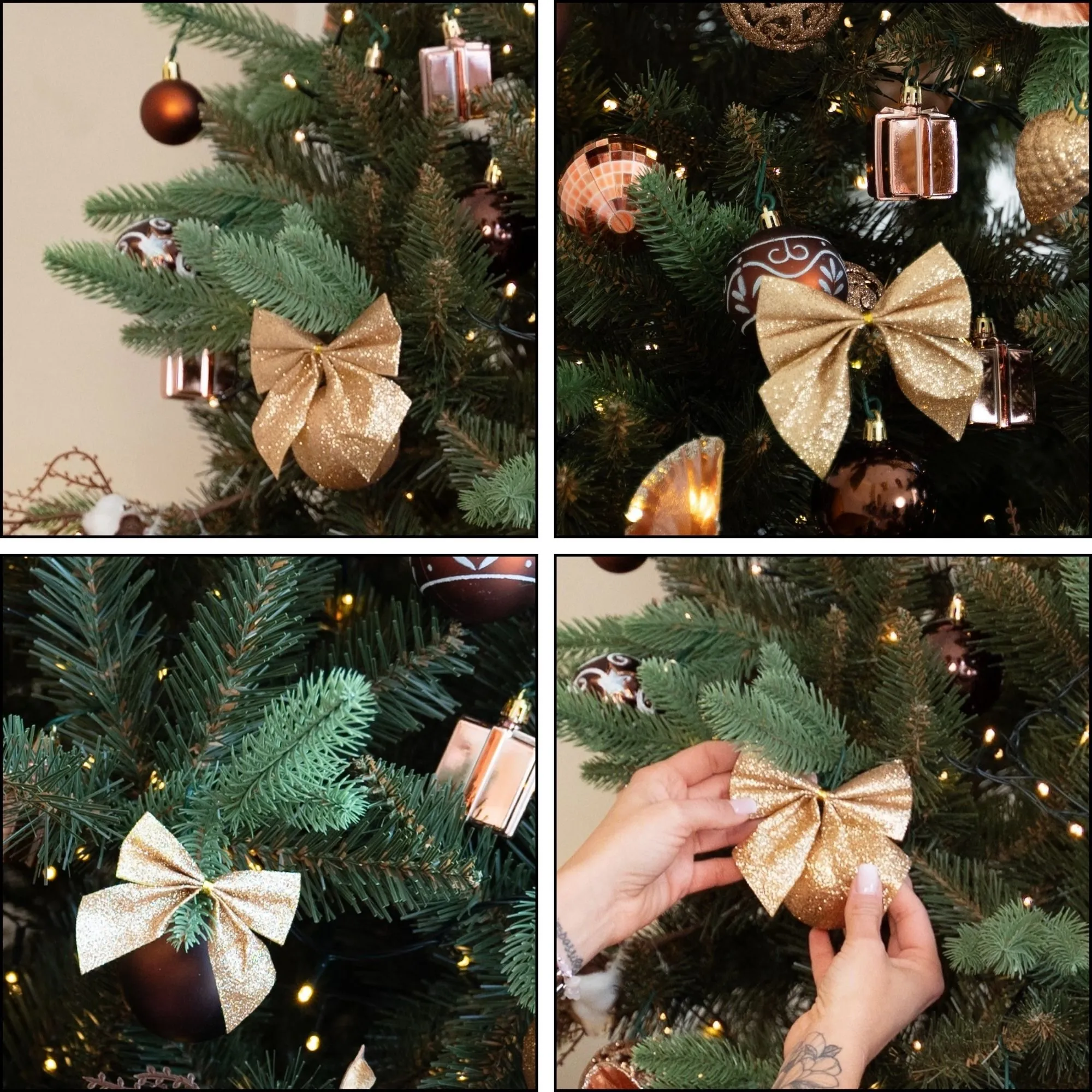 božićne mašne 11 × 11 cm – set 3 komada, zlatne - slika 11