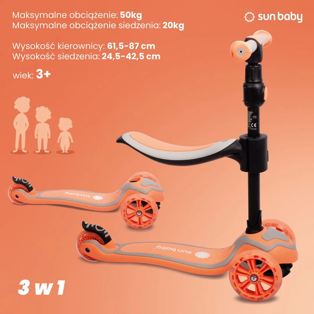 romobil za ravnotežu na 3 kotača 3u1 rozi - slika 6
