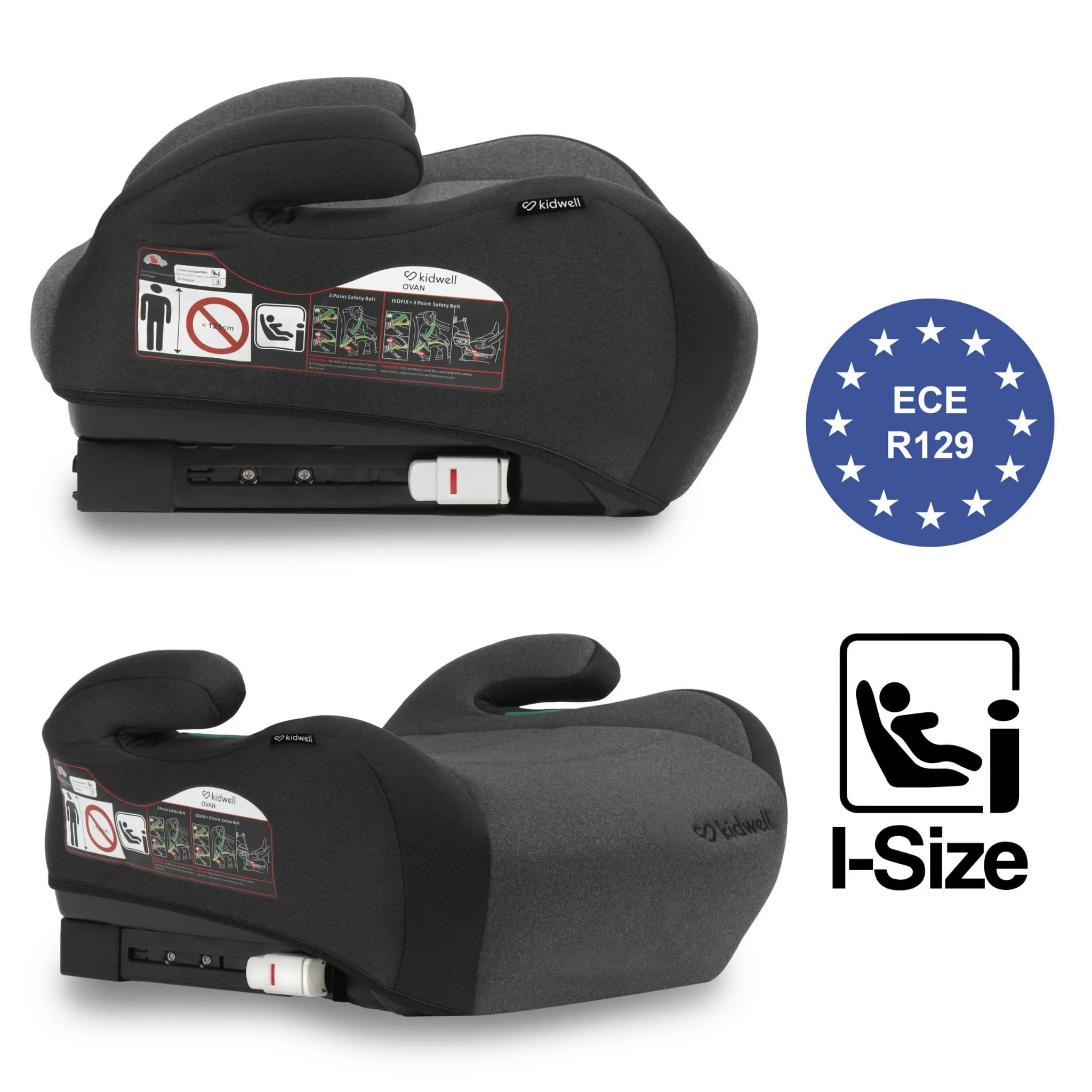 kidwell autosjedalica booster ovan, crno siva - slika 6