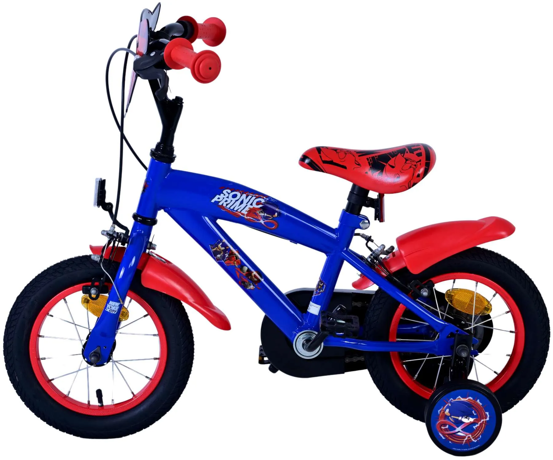dječji bicikl sonic prime 12" plavo crveni s 2 ručne kočnice - slika 9