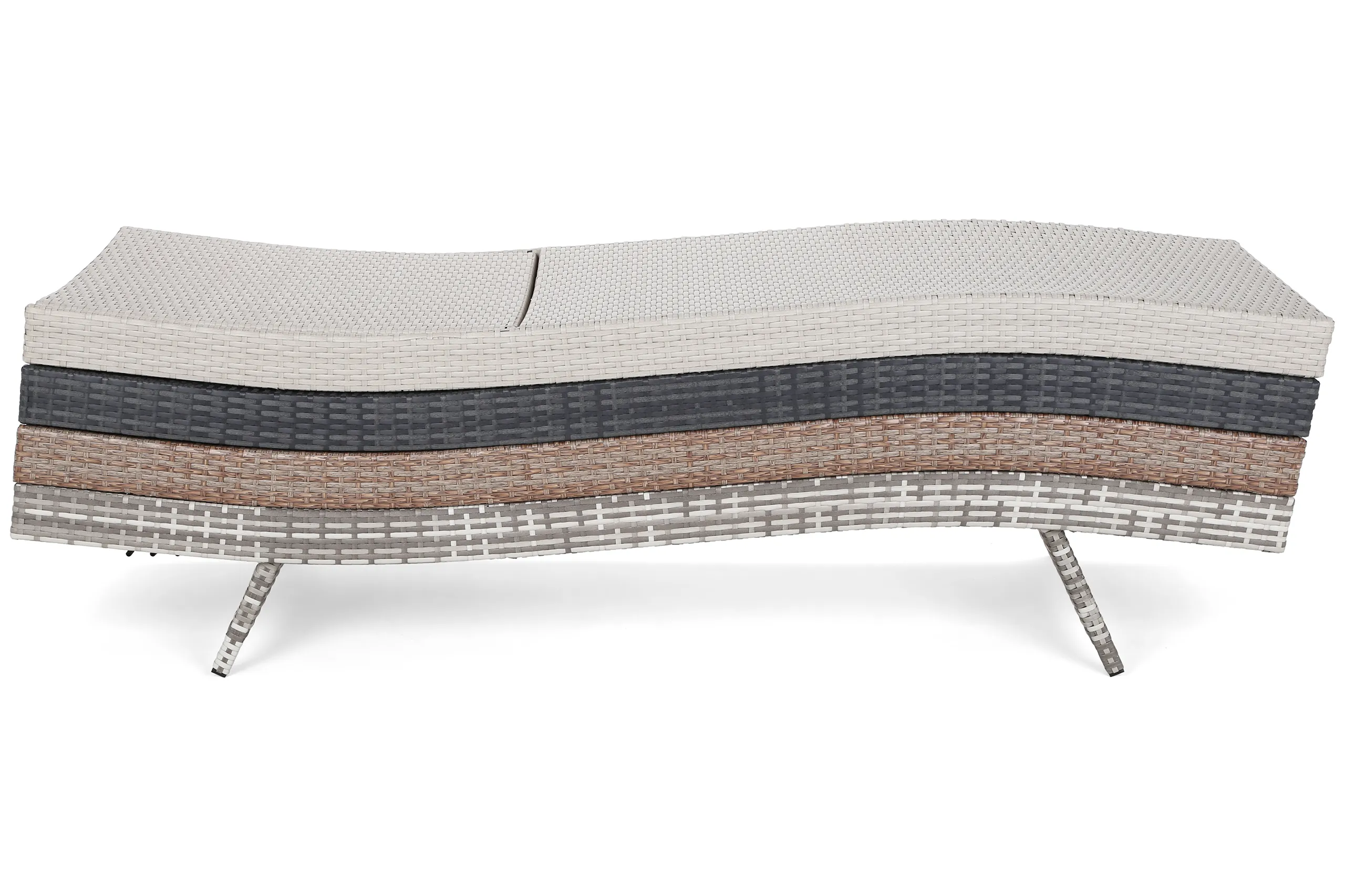 set vrtnih ležaljki od tehnoratana bora bora grey / grey melange sa stolom - slika 7