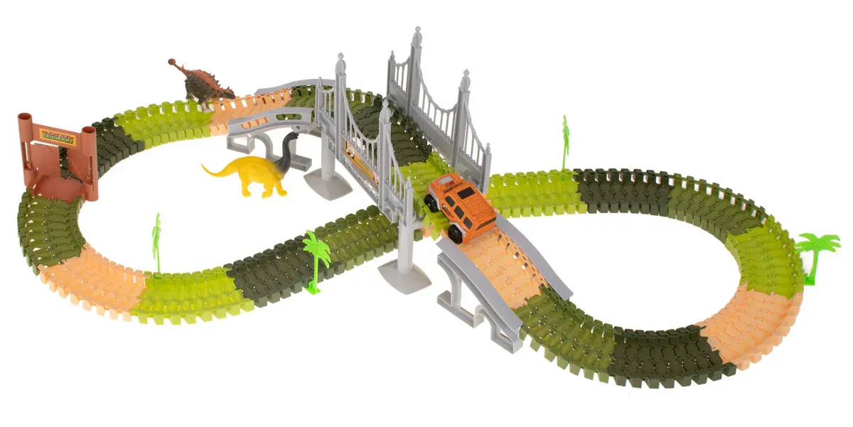 staza za utrke autića 192 elemenata dinosauri - slika 2