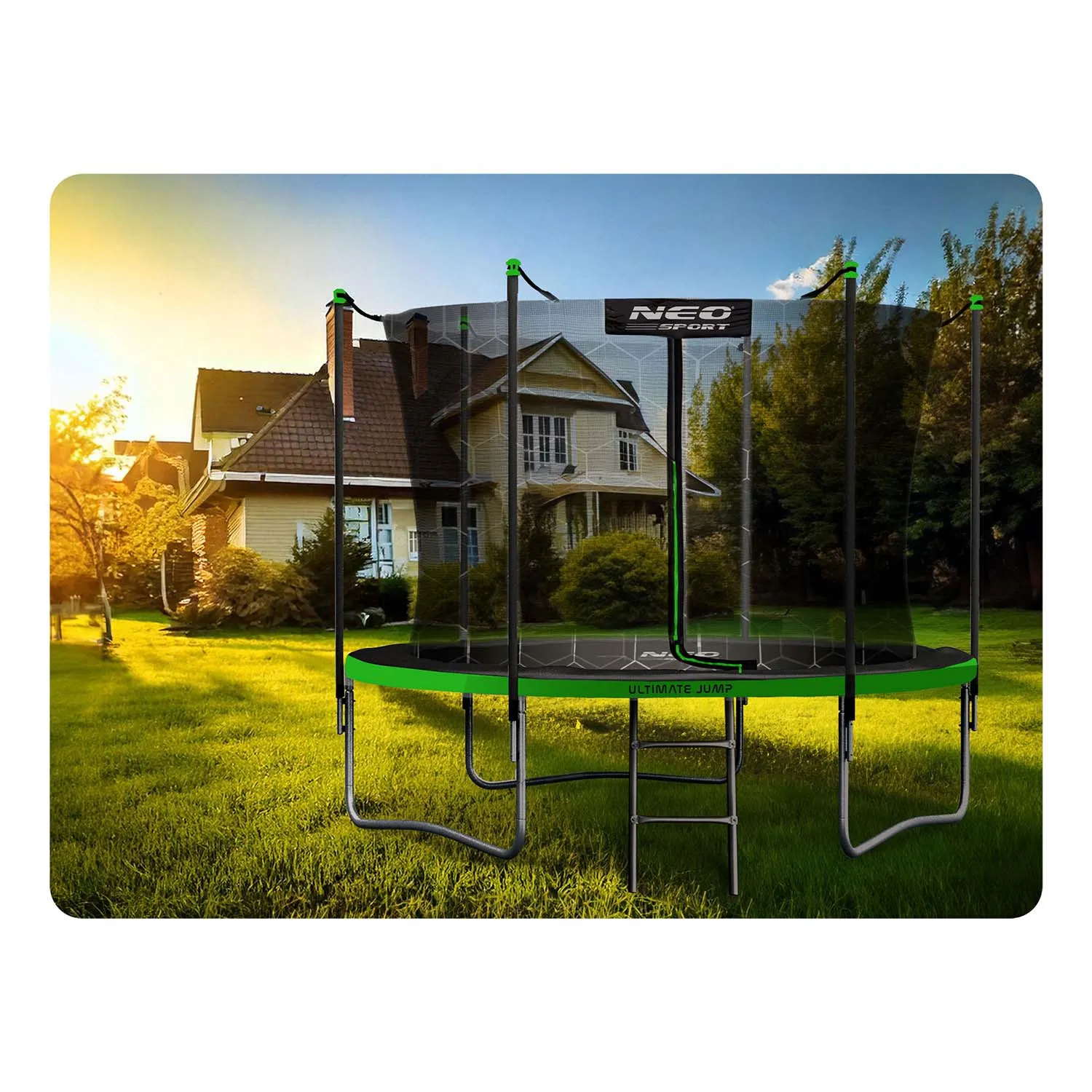 neo-sport vrtni trampolin 183 cm (6 ft) s unutarnjom mrežom i ljestvama - slika 6