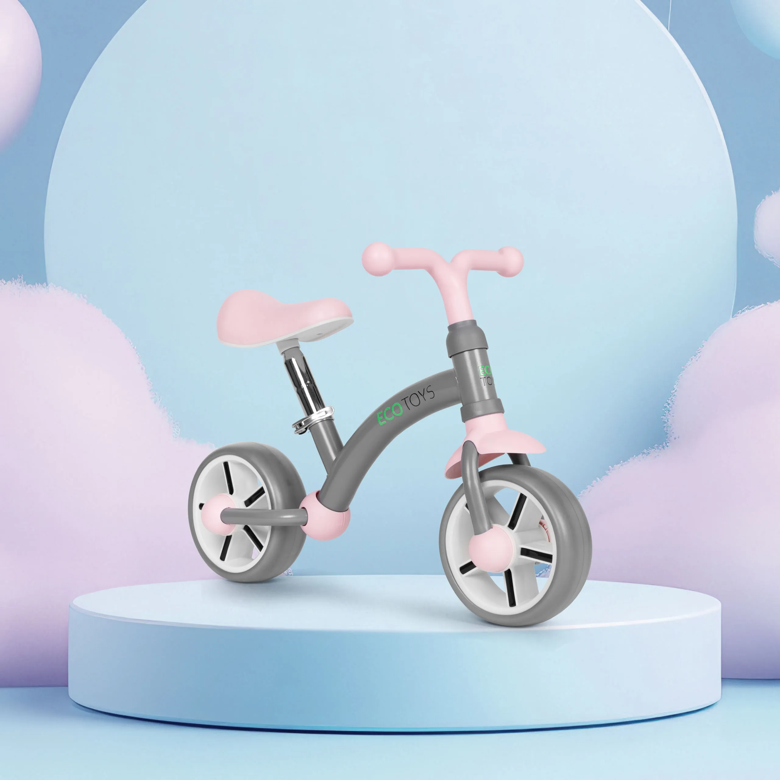 ecotoys balansni bicikl za djecu – eva kotači, podesivo sjedalo, sivi - slika 9
