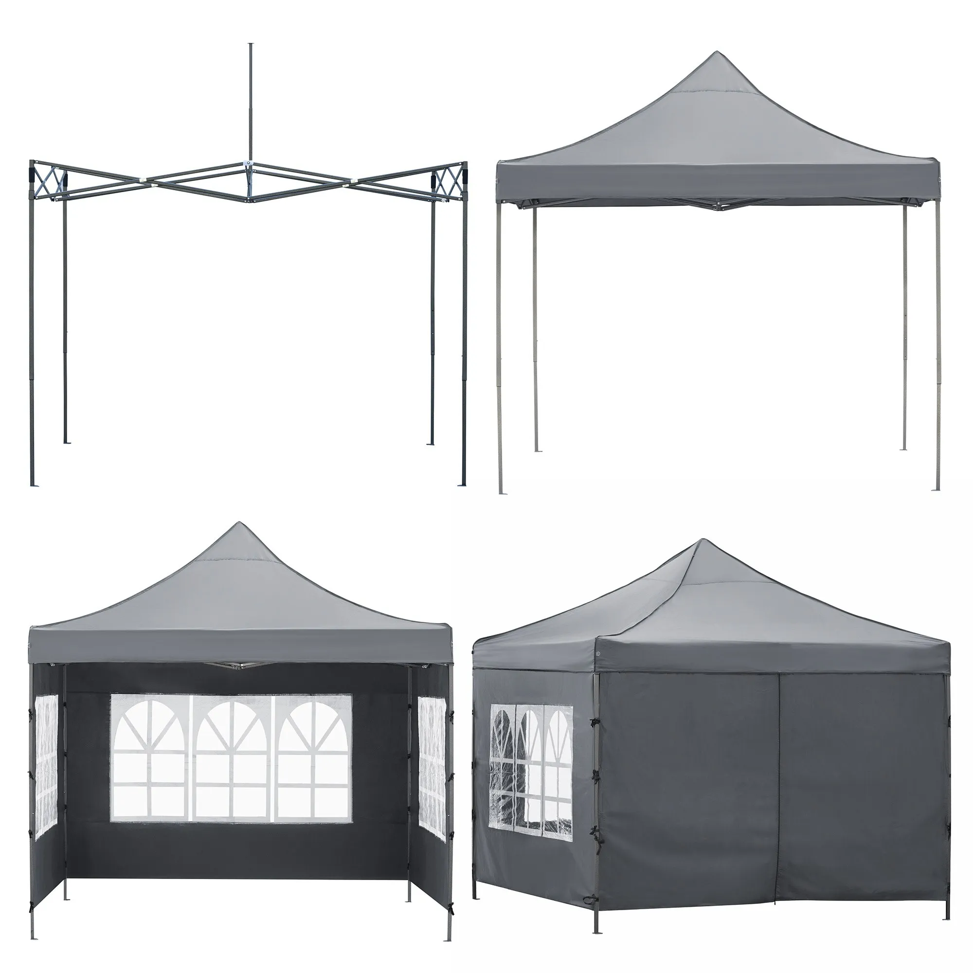vrtni šator, dimenzija 3 × 3 m, tamnosive boje - slika 5