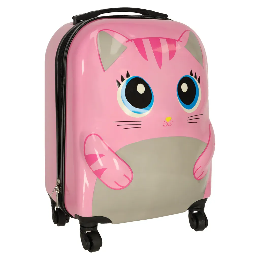 putni kovčeg za djecu, pink mačka - slika 2