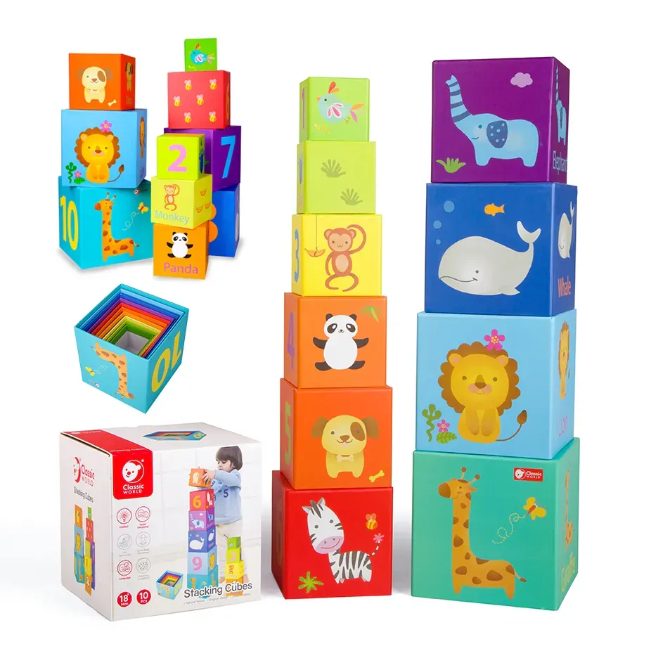 classic world magic box blocks puzzle tower edukativna igračka - slika 2