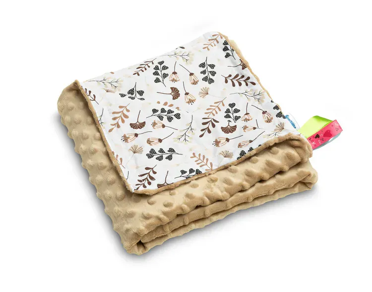 sensillo lagana minky deka 75x100cm smeđe cvijeće - slika 2
