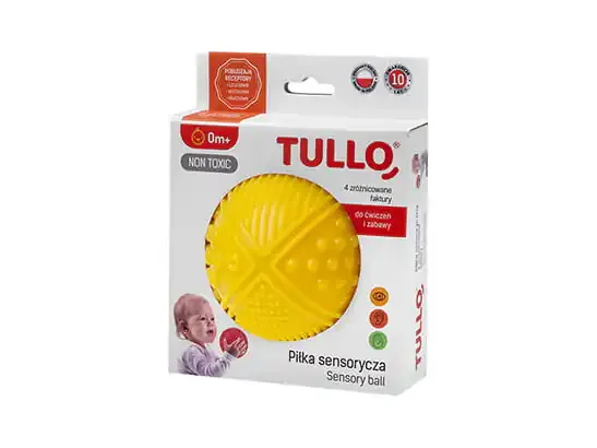 tullo mekana senzorna loptica sa 4 tekstura žuta - slika 2