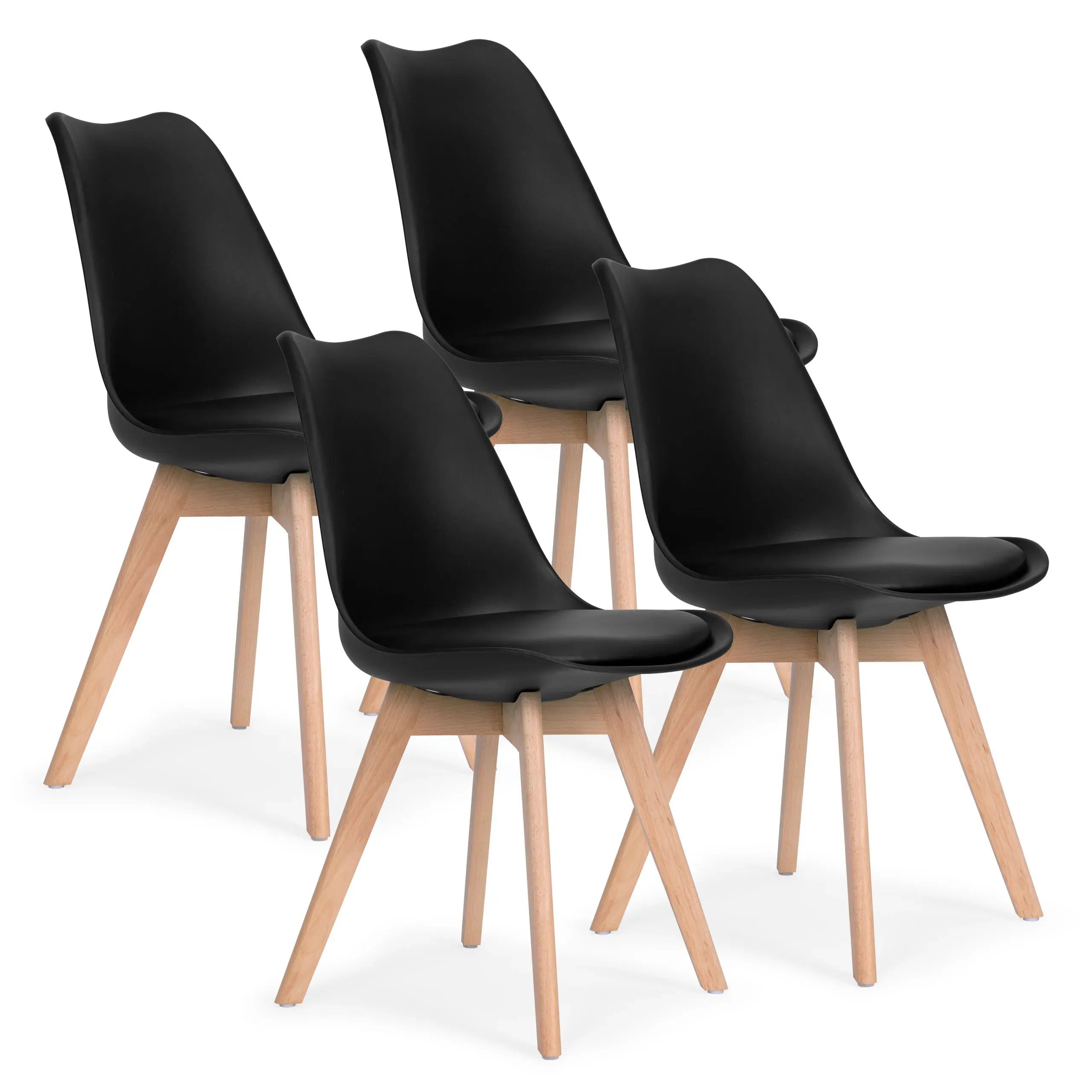 modernhome set od 4 stolice - crna - slika 2