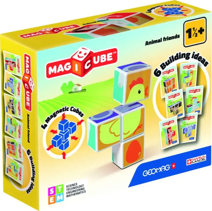 Geomag Magicube priča Prijatelji životinja + kartice, 7 kom - Pribislavec