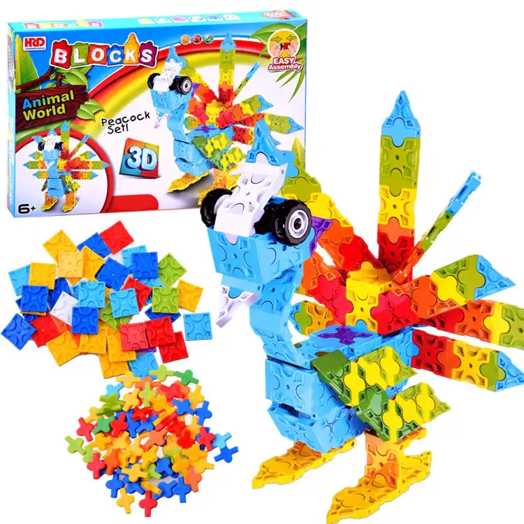 Kreativni set šarenih 3D kockica paun - 227kom - Pribislavec