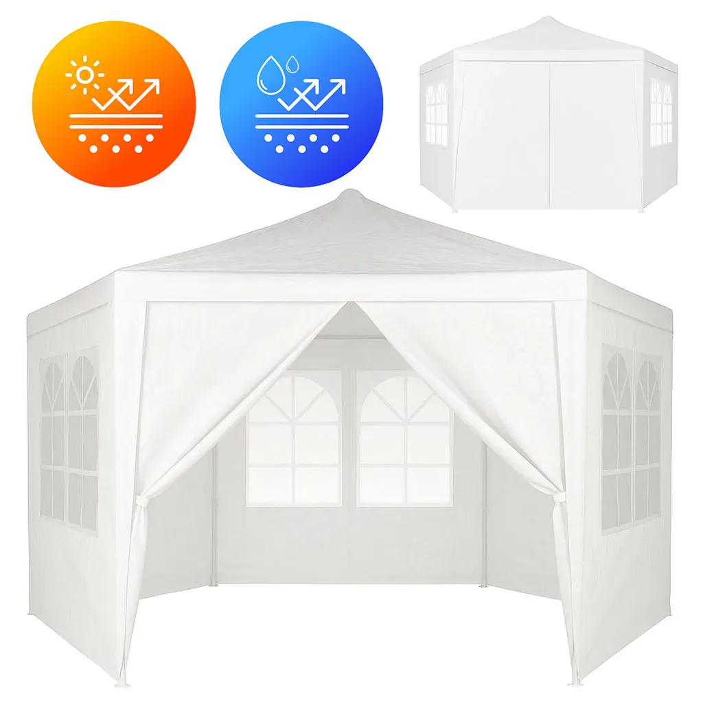 multigarden vrtni paviljon / šator 2 × 2 × 2 m s prozorima – bijeli - slika 2