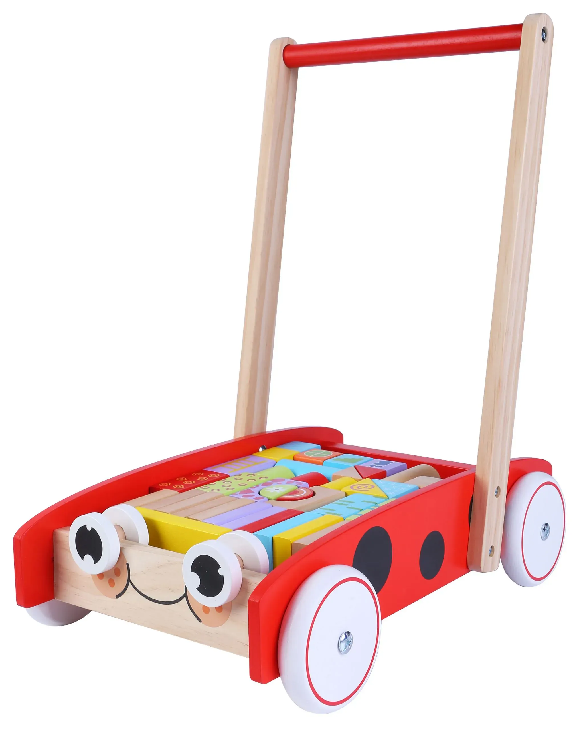 ecotoys drvena guralica s kockicama 40kom. - slika 2