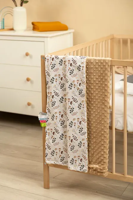 sensillo lagana minky deka 75x100cm smeđe cvijeće - slika 3