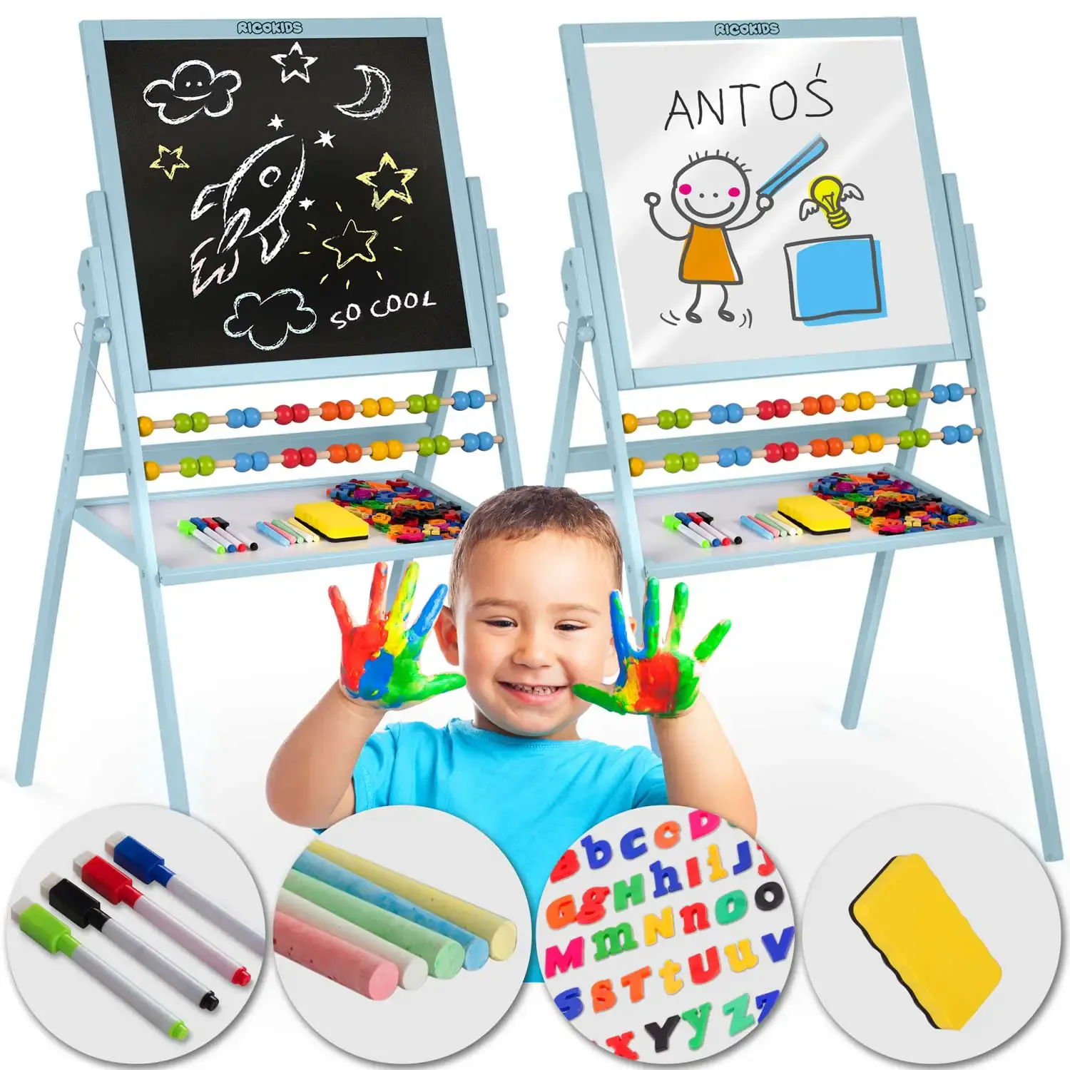 Ricokids magnetska okretna ploča za kredu - plava - Pribislavec
