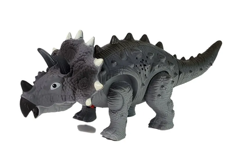 dinosaur triceratops na baterije sivi - slika 4