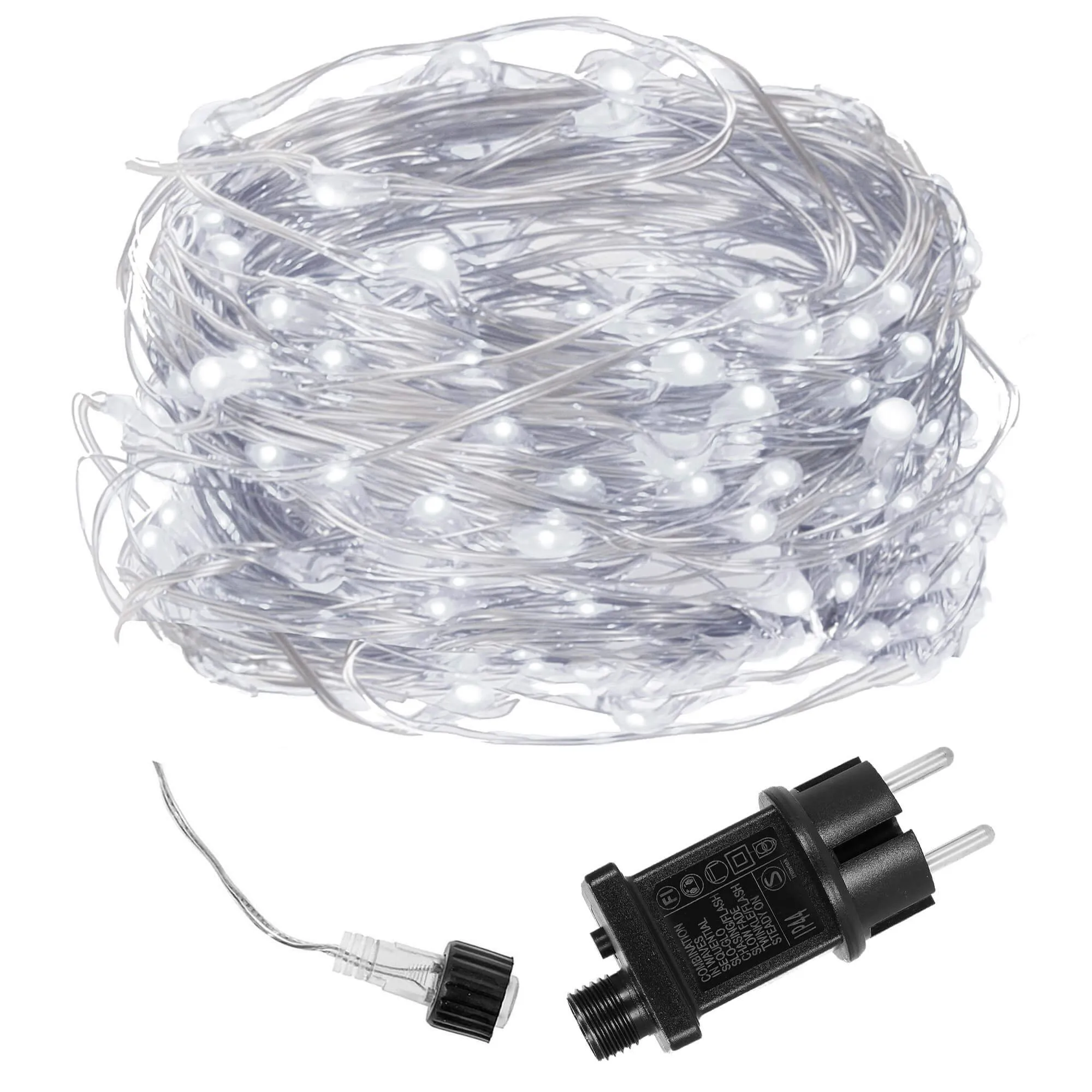 božićne lampice 300 led za bor, hladno bijela - slika 9