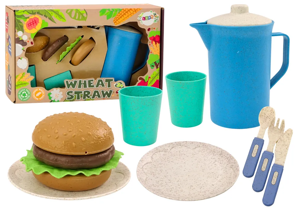 set za igru hamburger s priborom za jelo 11 elemenata - slika 2