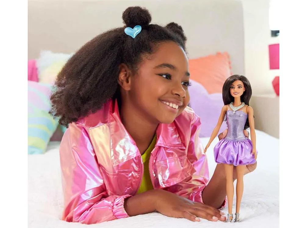 mattel barbie fashionistas lutka svjetlucava večernja odjevna kombinacija za6180 - slika 5