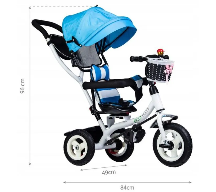 dječji tricikl ecotoys plavi - slika 6