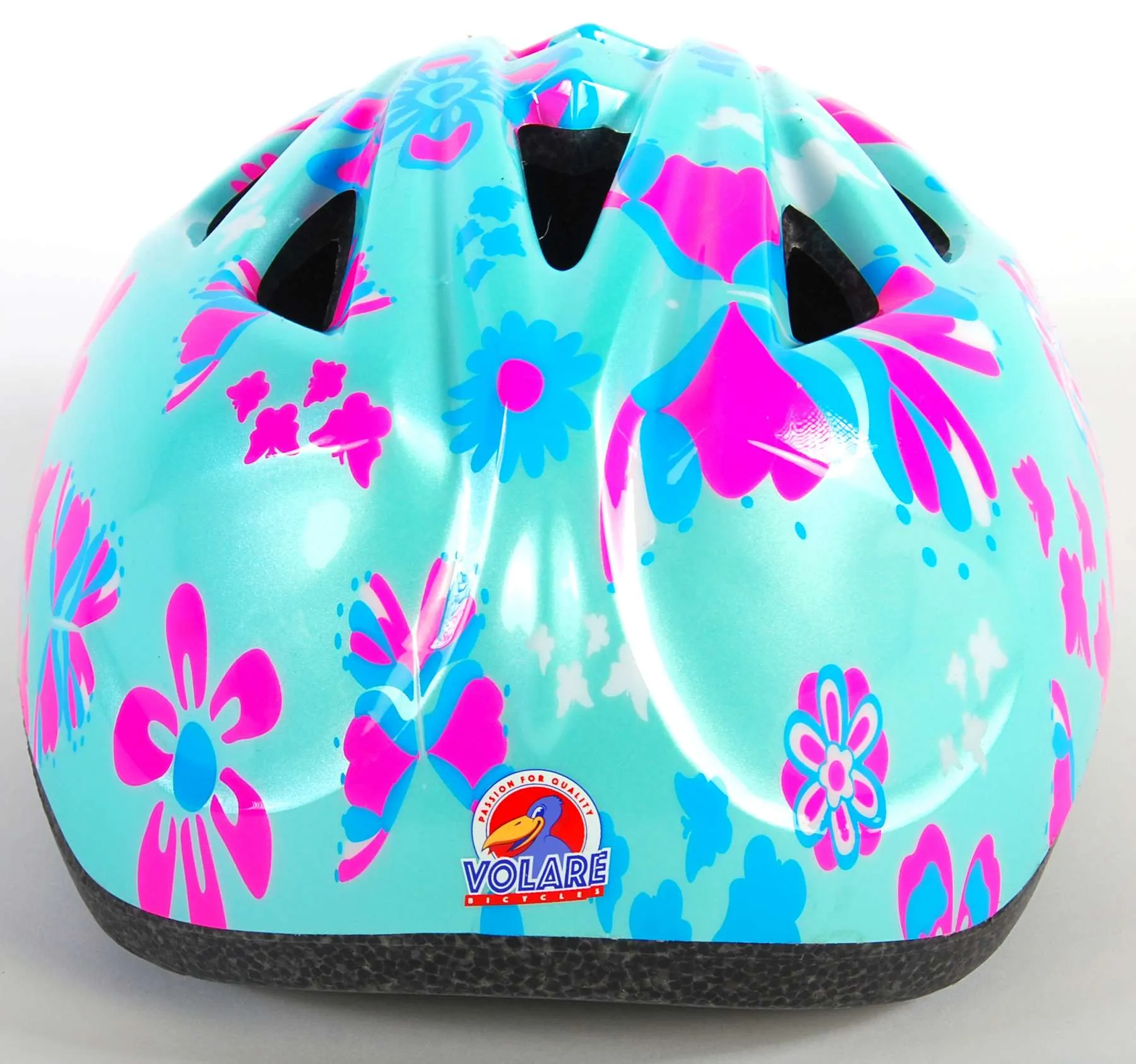 volare dječja kaciga - tirkizno-roza s cvijećem 47-51cm xs - slika 6