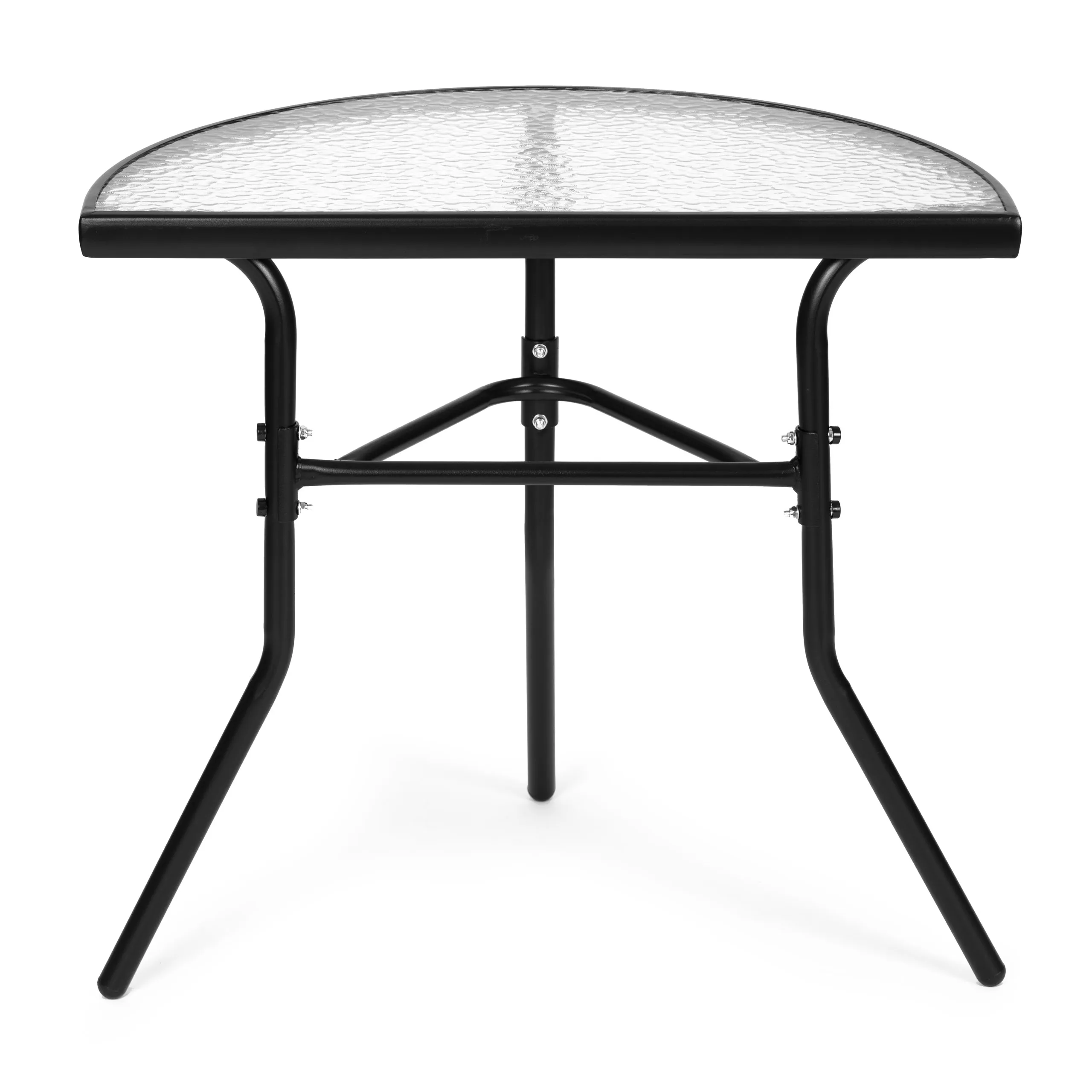 polukružni vrtni stakleni stol 70x43 cm - slika 6
