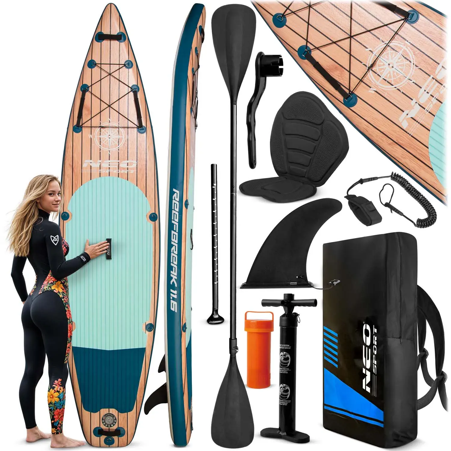 reefbreak sup daska 350 x 81 x 15 cm neo-sport 170304 - slika 2
