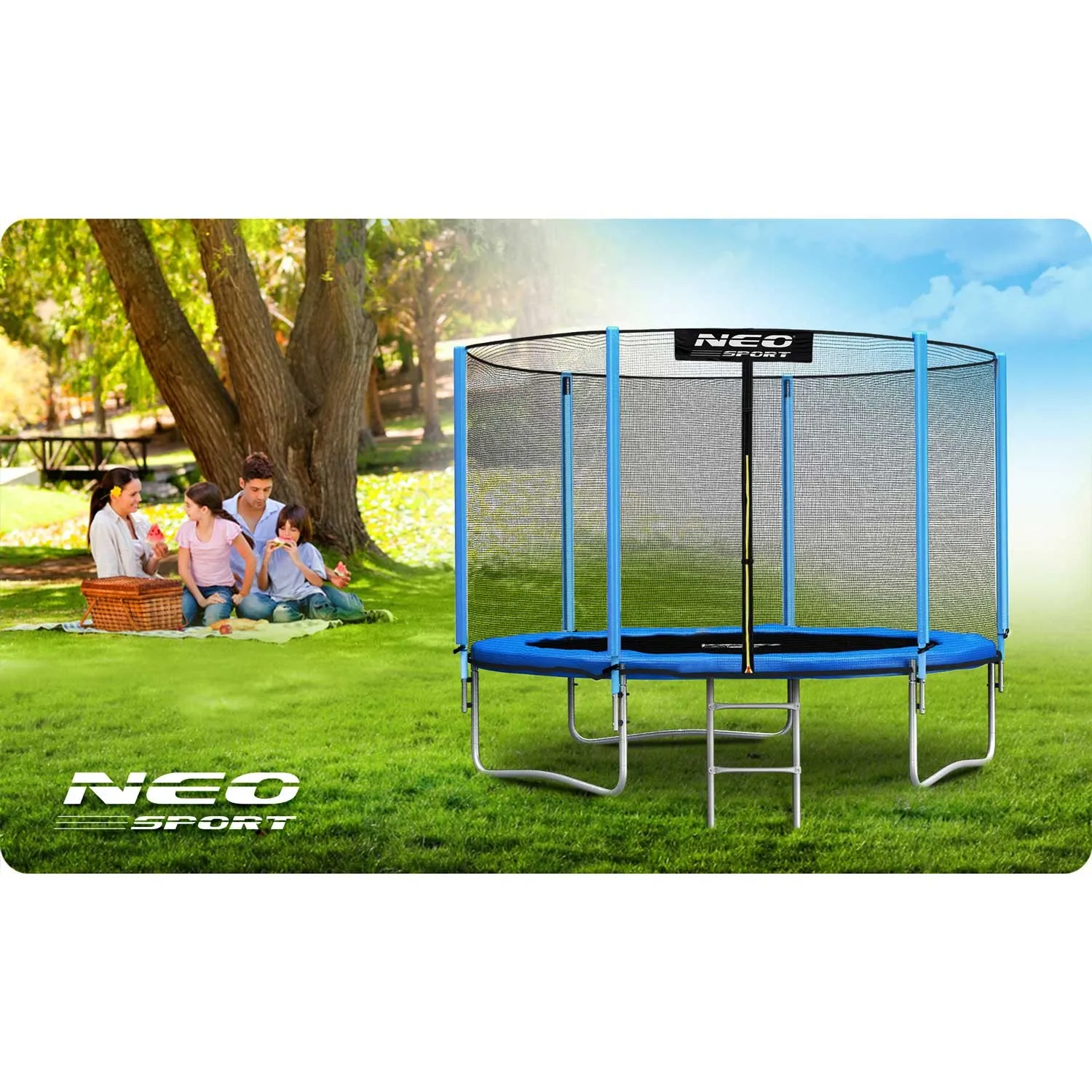 neo sport vrtni trampolin 312cm/10ft s vanjskom mrežom i ljestvama - slika 3
