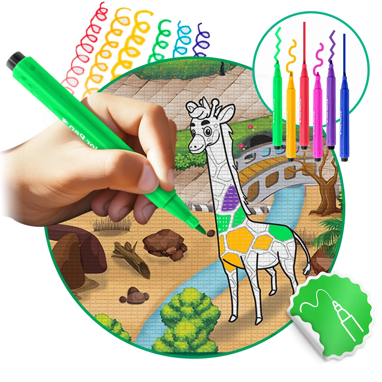 ricokids xxl podloga za bojanje + flomasteri gratis 200 x 120 x 0,3 cm - slika 9