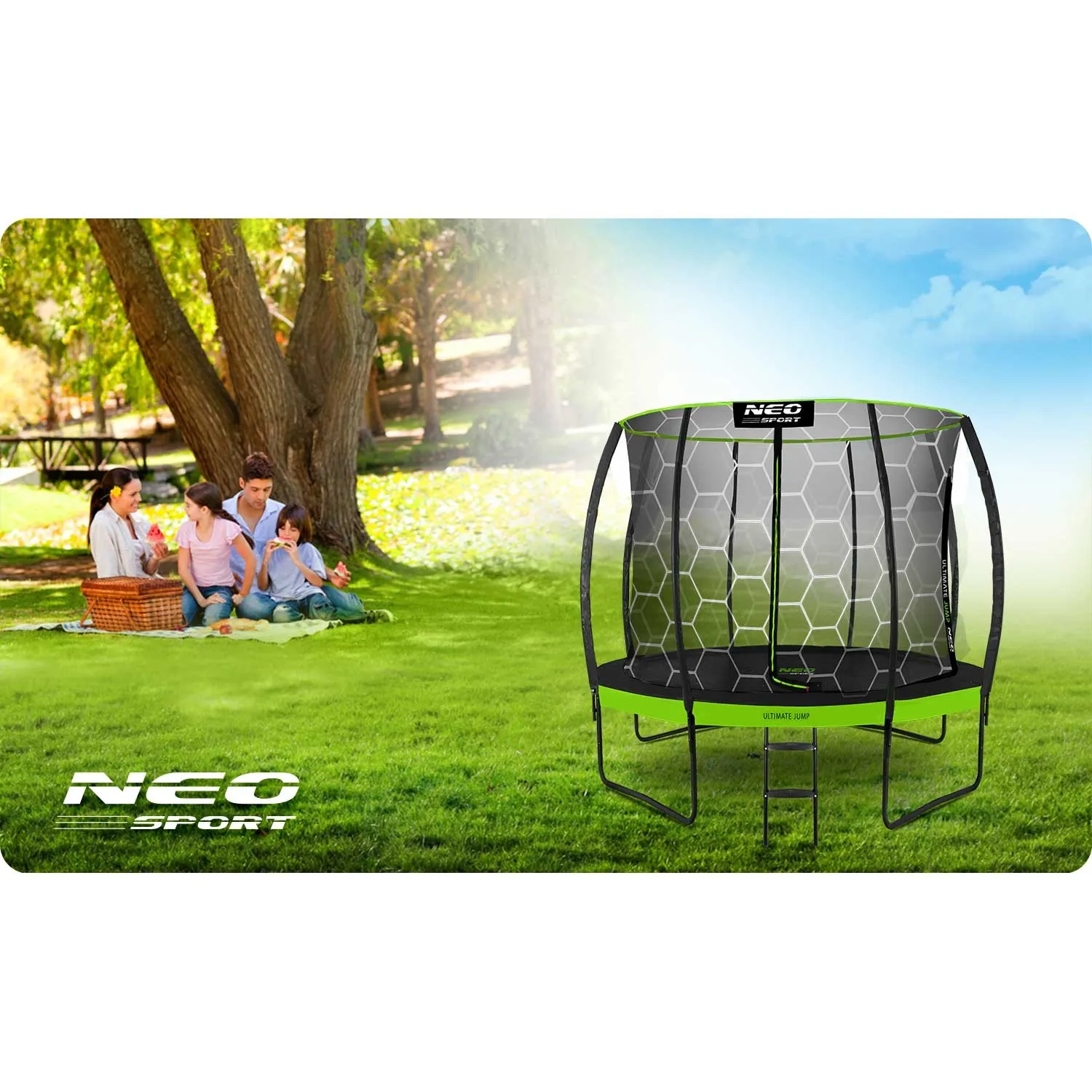 neo-sport profilirani vrtni trampolin 252 cm (8 ft) s unutarnjom mrežom - slika 7