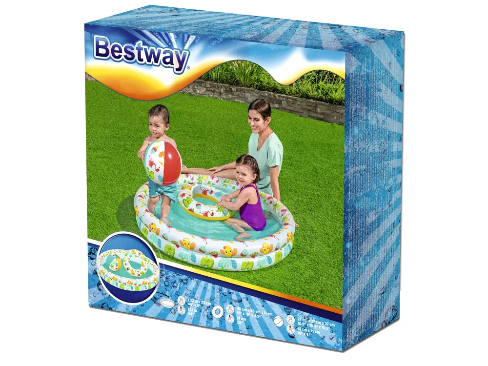 bestway dječji bazen s kolutom za plivanje i loptom 122cm 51124 - slika 7
