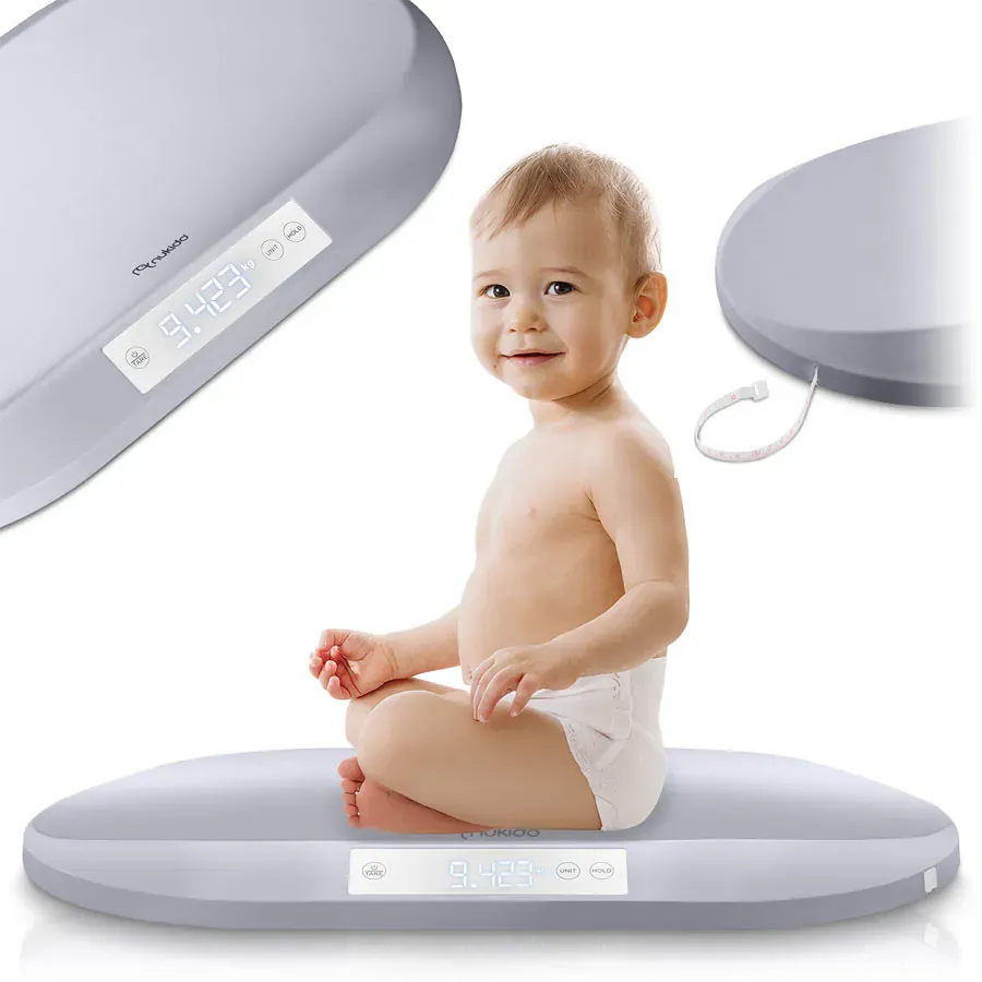 nukido elektronička vaga za bebe, siva - slika 2
