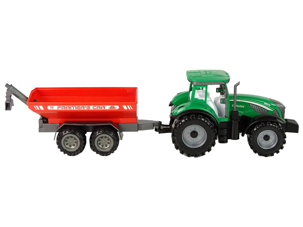 zeleni traktor sa crvenom prikolicom fractal - slika 6