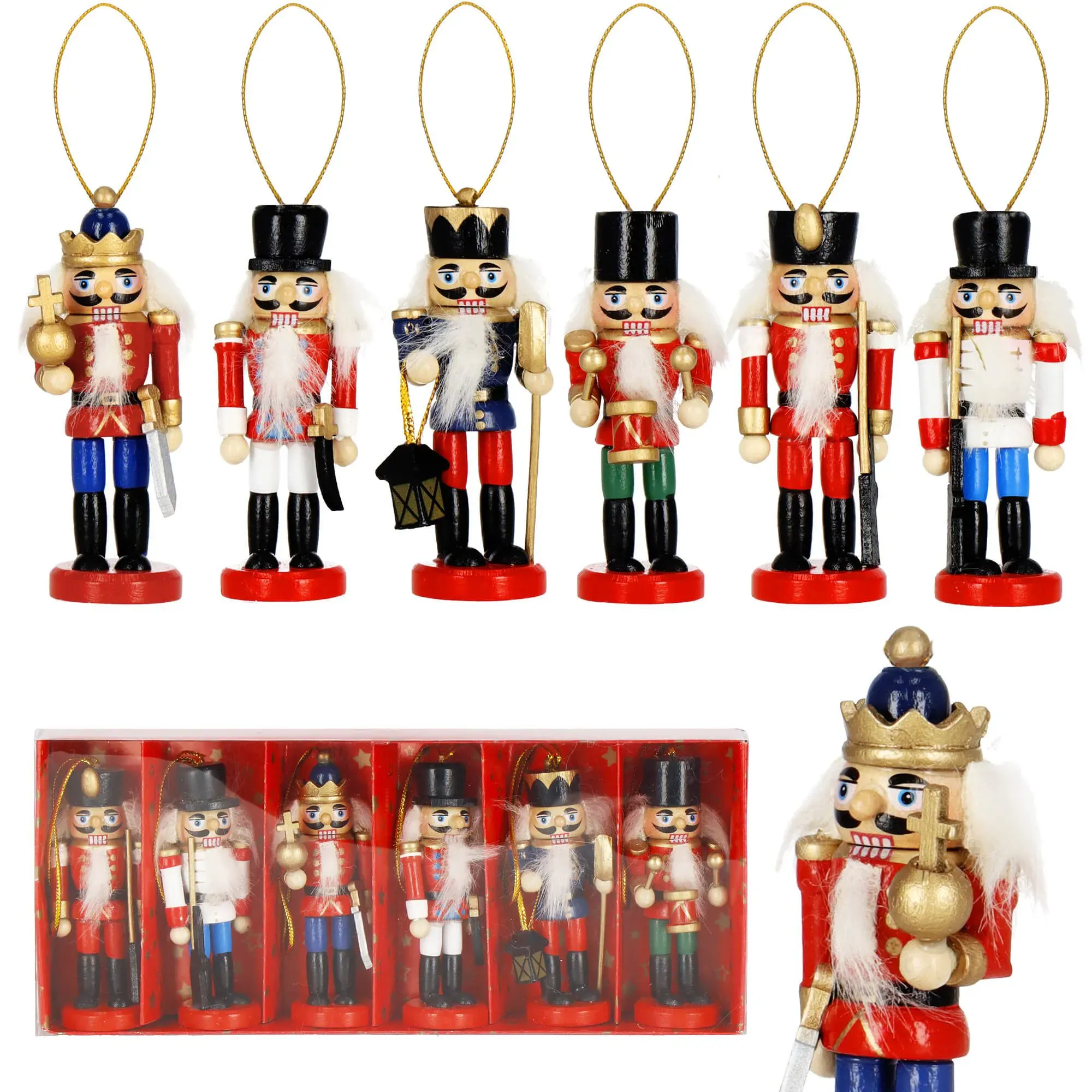 božićna dekoracija - figurice orašar, 8 cm, 6 komada - slika 2