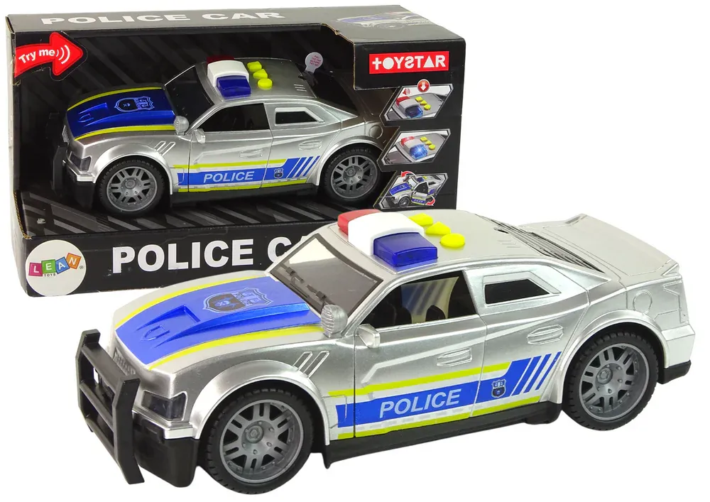 Policijski auto Charger 1:14 sa svjetlosnim i zvučnim efektima srebrni - Pribislavec