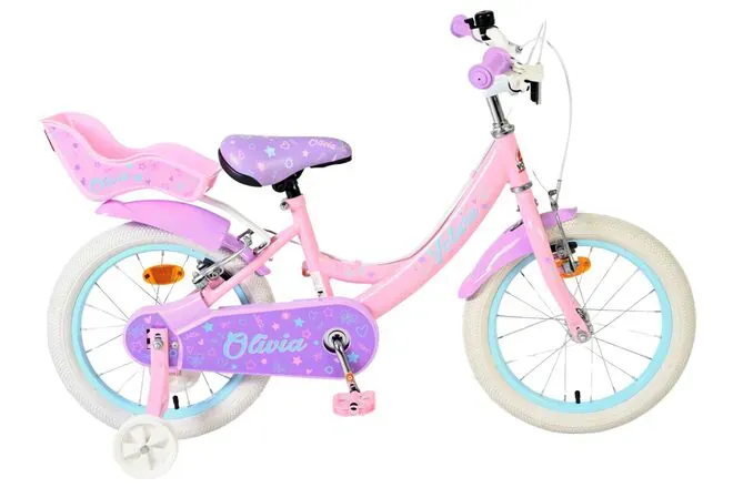 Volare dječji bicikl Olivia 16″ ružičaste boje, s dvije ručne kočnice - Pribislavec