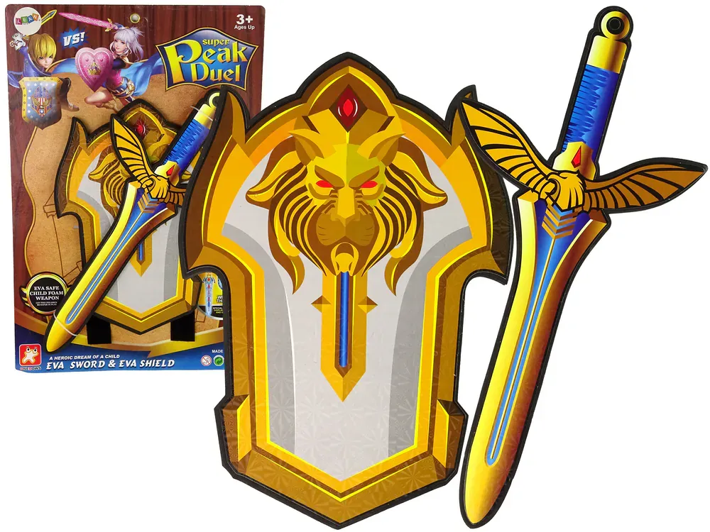 komplet warrior sa štitom i mačem od eva pjene - žuti - slika 1