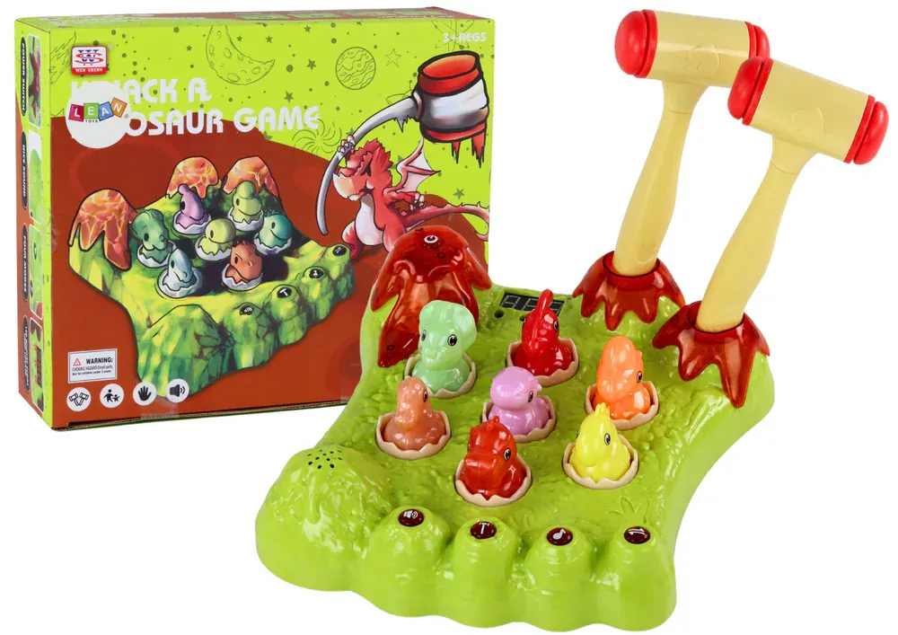 društvena igra wack-a-mole s dinosaurima zelena - slika 2