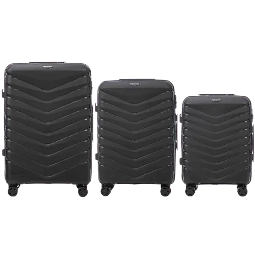 wings set od tri kofera od polipropilena crni - slika 2