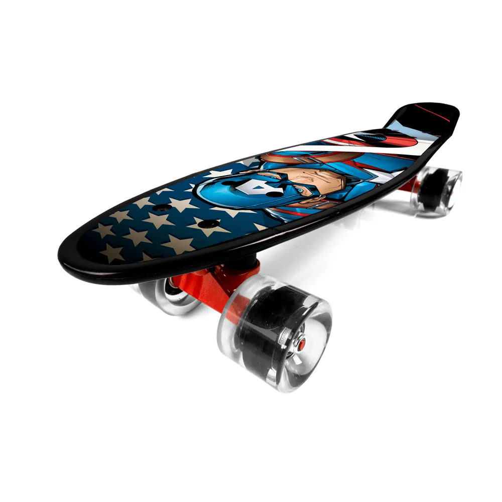 dječji skateboard captain america crni - slika 3