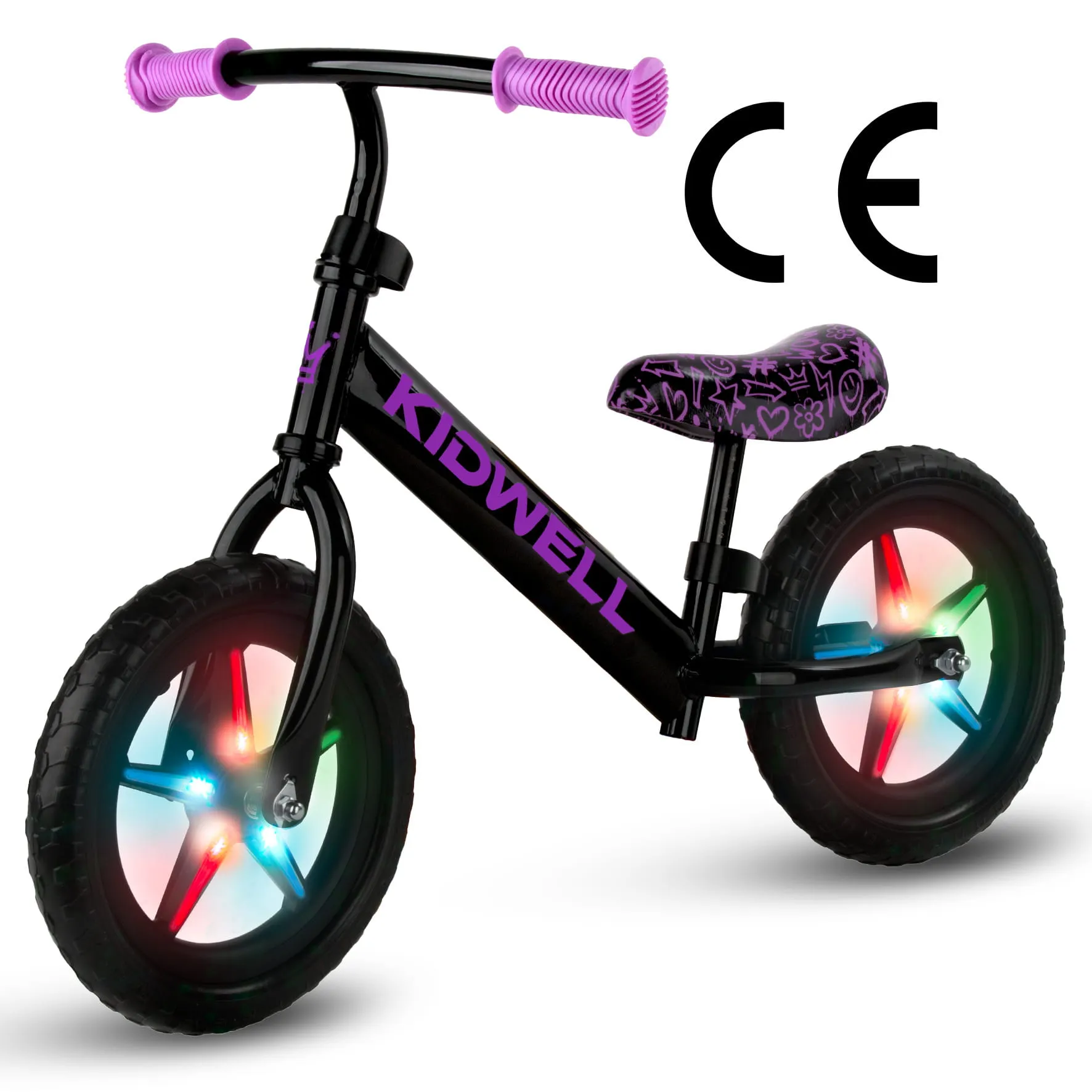 kidwell rebel led neonsko ružičasti bicikl za balansiranje - slika 8