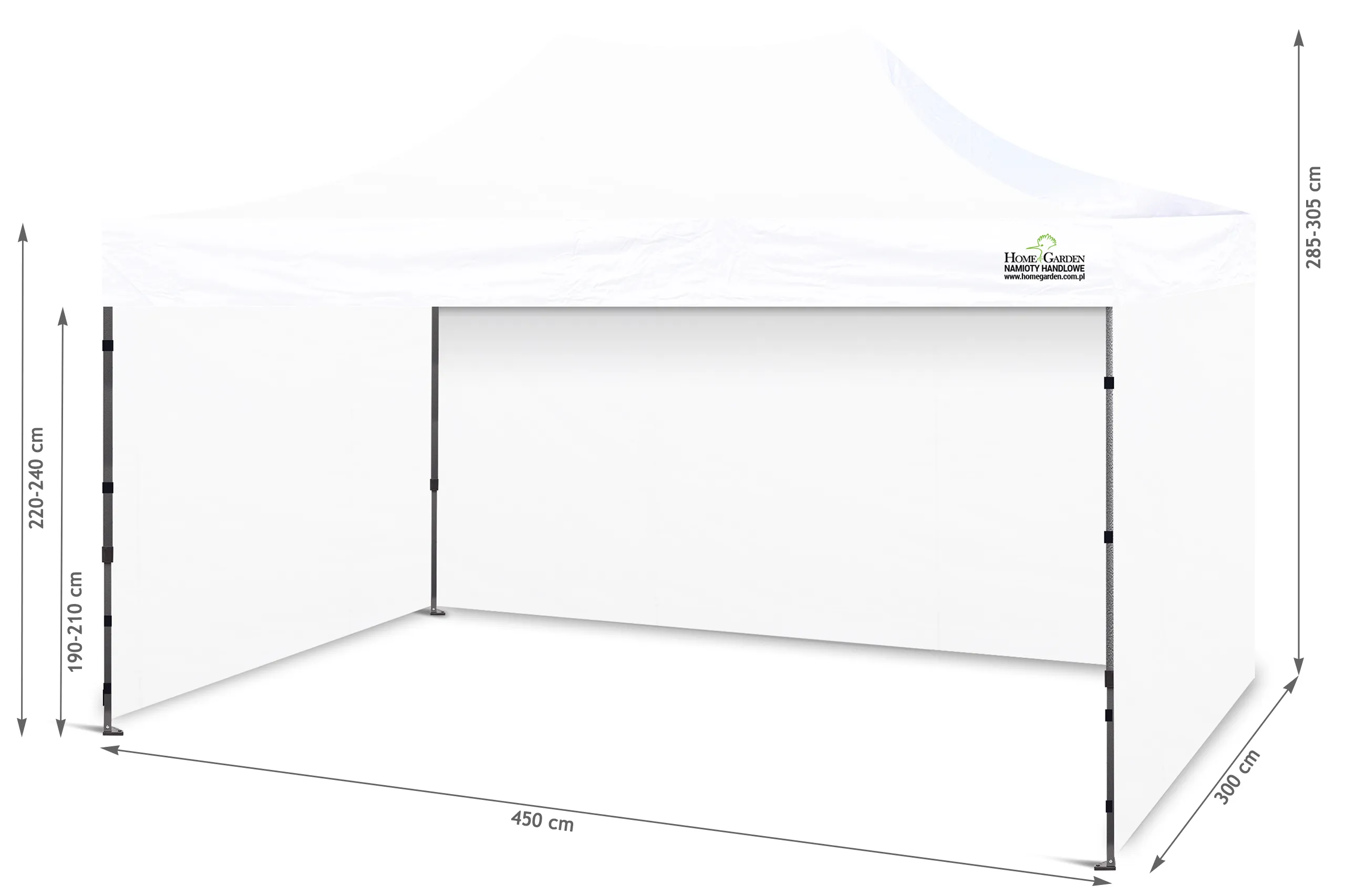 komercijalni šator 450 x 300 cm bijeli - slika 4