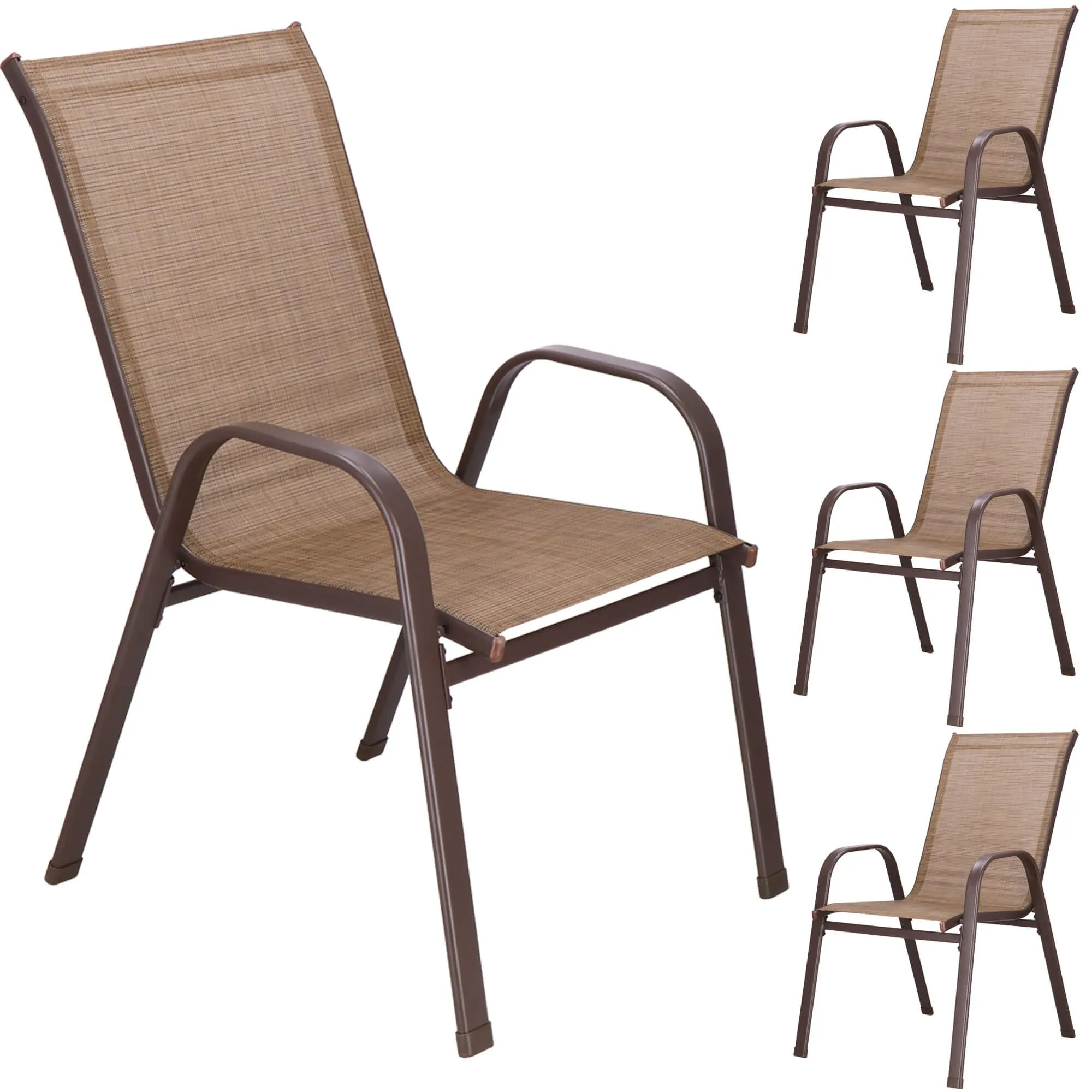 springos metalne vrtne stolice 73 x 55,5 x 93 cm (4 kom.) smeđa - slika 9